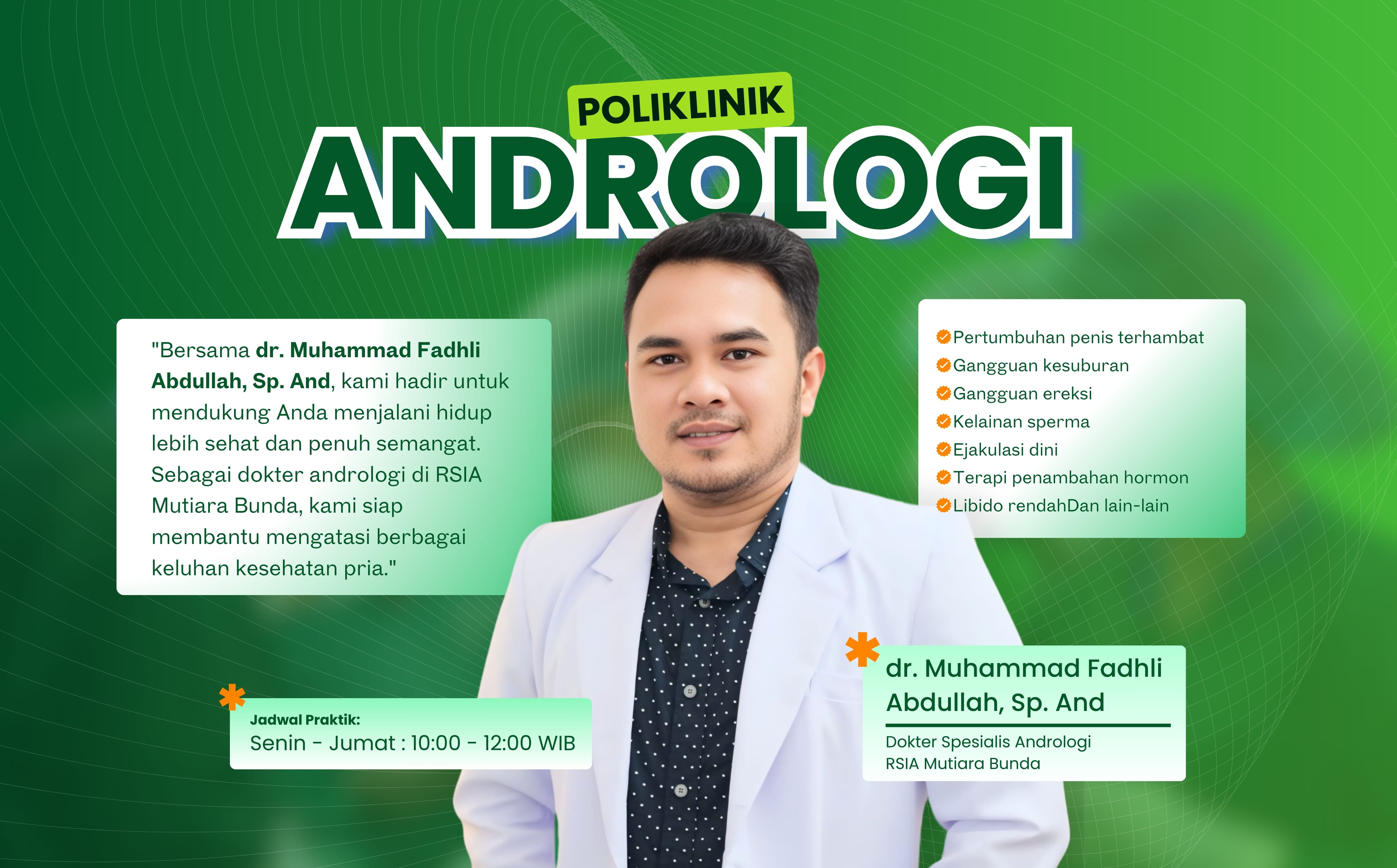 RSIA Mutiara Bunda Hadirkan Poli Andrologi untuk Layanan Kesehatan Pria
