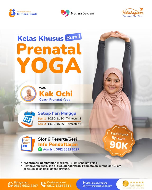 Kelas Khusus Bumil Prenatal Yoga di RSIA Mutiara Bunda